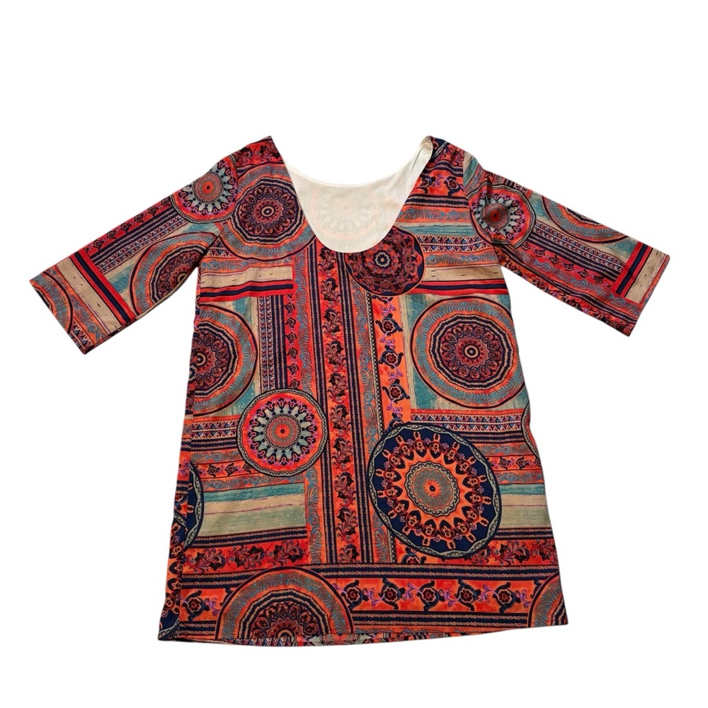 Aakaa Geometric Low Back Shift Dress, Sz M - Picture 12 of 15